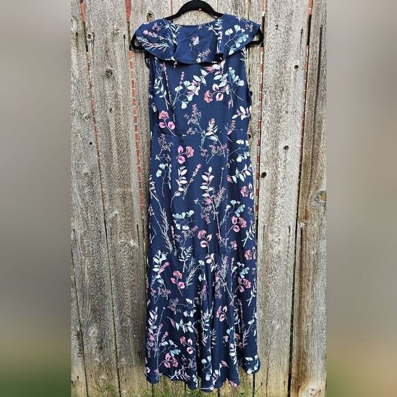 Banana Republic Navy Floral Hi-Low Maxi Dress 6 - Picture 5 of 9